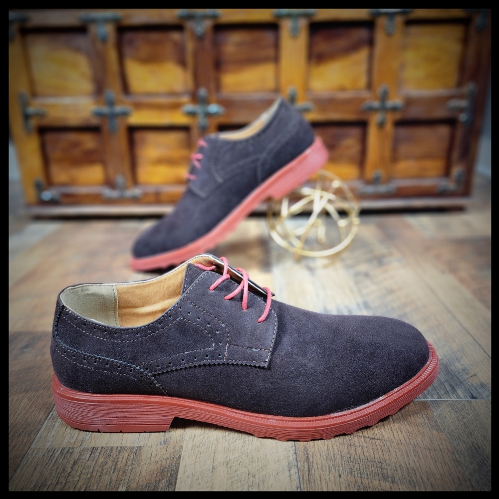 iMarc Brown/Red Derbys Size 10